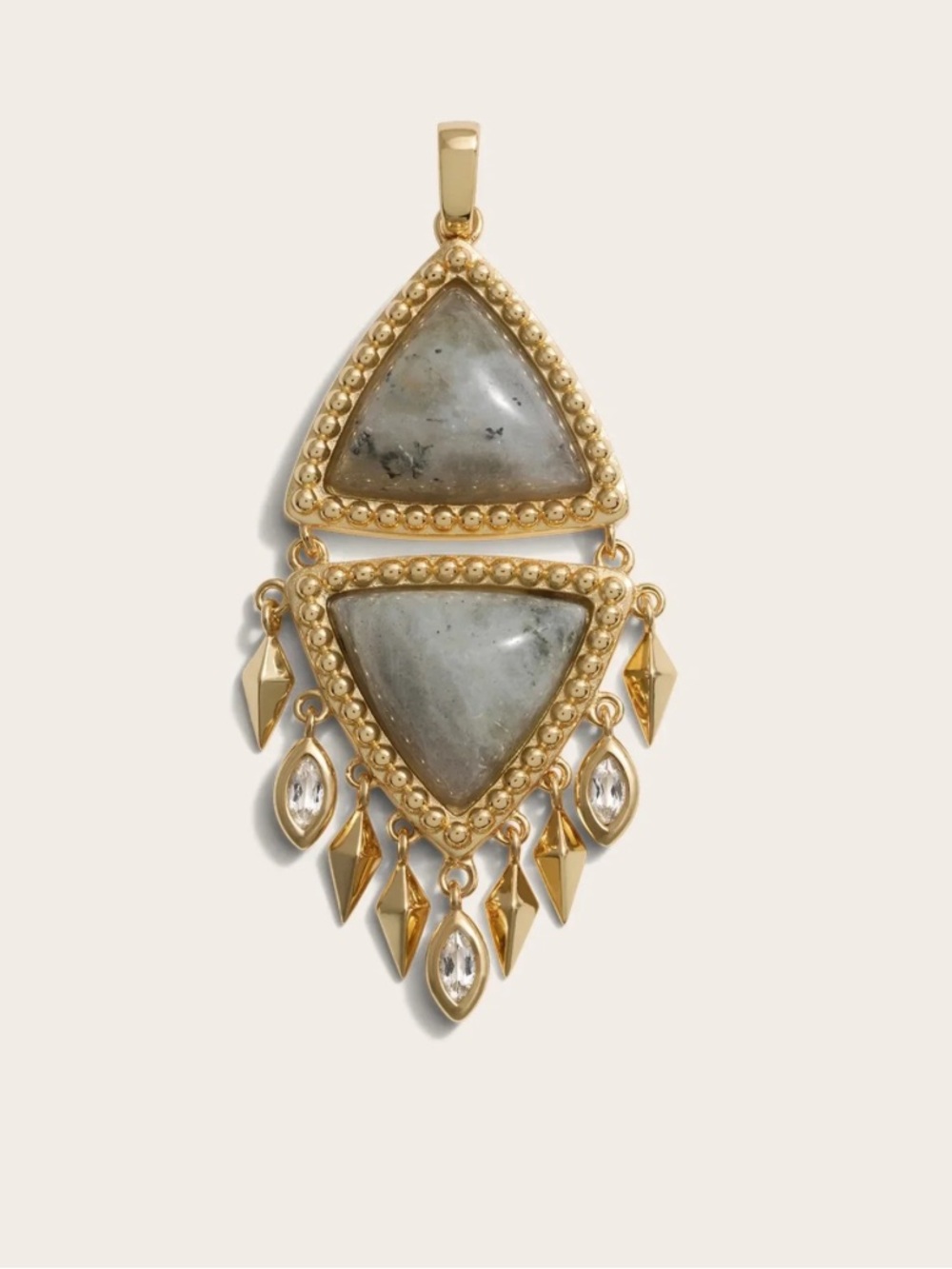 Awe inspired Labradorite Wind Chime Pendant in Gold